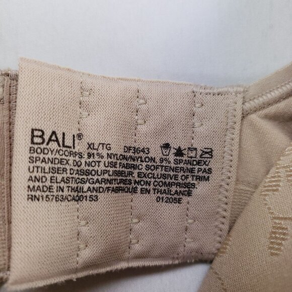 Bali Comfort Revolution Wirefree Bra XL Sand Cool Comfort Fabric Adjustable - Picture 3 of 6